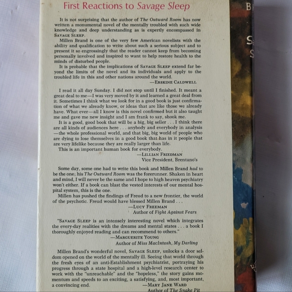 Savage Sleep a Novel by Millen Brand 1968 Crown Publishers Rare Good condition. - Picture 4 of 15